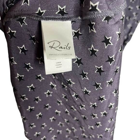 Rails Jasmine Star Print Long Sleeve Dress In Midnight Stars Sz L - Picture 8 of 9